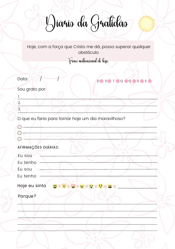 Página interna do caderno